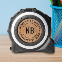 Rustic Wood Custom Business Monogram Stamp