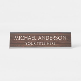 Rustic Wood Custom  Desk Name Plate