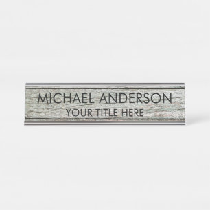 Rustic Wood Custom  Desk Name Plate