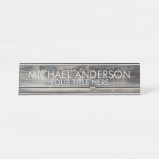 Rustic Wood Custom  Desk Name Plate