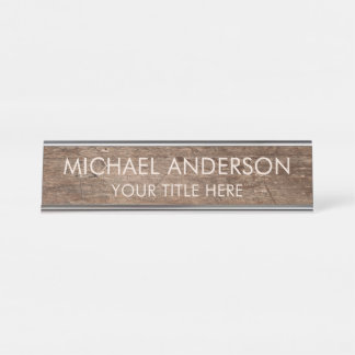 Rustic Wood Custom  Desk Name Plate