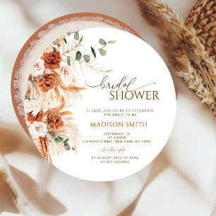 Rustic Wood Cut Grain Bridal Shower Invitation