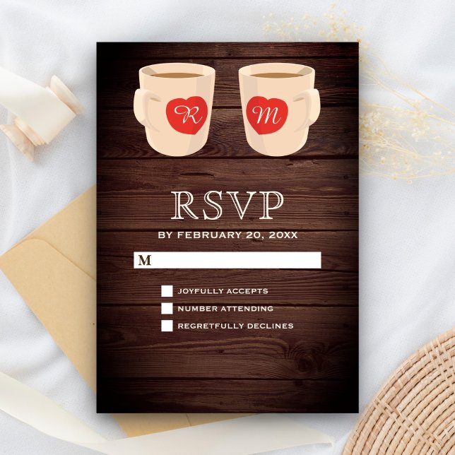 Rustic Wood Cute Coffee Mugs RSVP (Creator Uploaded)