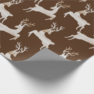 Rustic Wood Deer Christmas Wrapping Paper