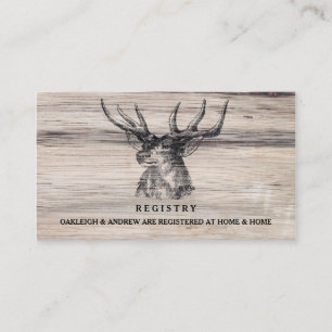 Rustic Wood   Deer Wedding Registry Card