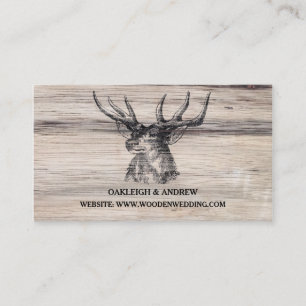 Rustic Wood   Deer Wedding Website Card