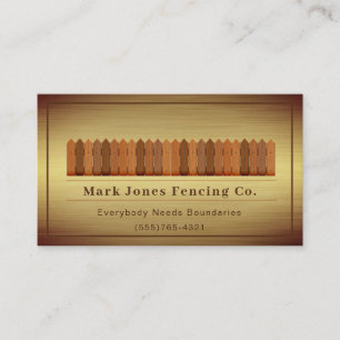 Rustic Wood Design Fencing Company Service Business Card