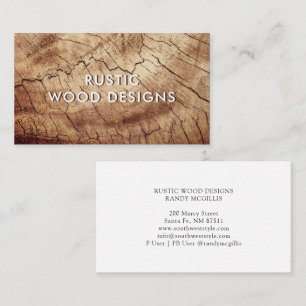 Rustic Wood Designs Carpenter Woodworker Business Card