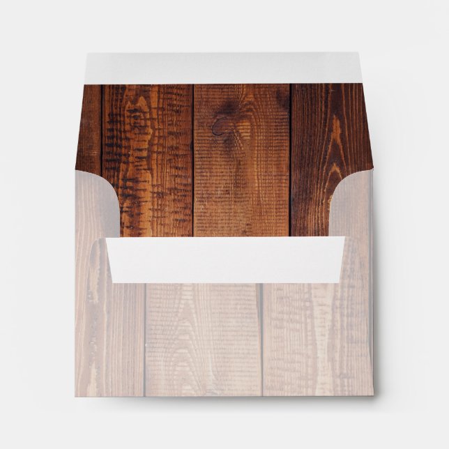 Rustic Wood Effect Lined RSVP Envelope (Back (Bottom))