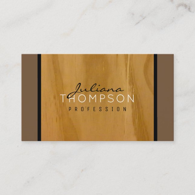 rustic wood elegant business card (Front)