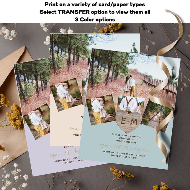 Rustic Wood Engraved Heart PHOTO COLLAGE BUDGET Flyer (Creator Uploaded)