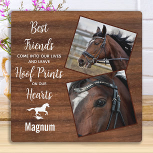 Rustic Wood Equine Remembrance Horse Memorial Plaque