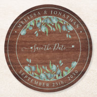 Rustic Wood Eucalyptus Wedding Save The Date