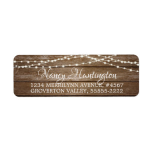 Rustic Wood Fairy String Lights Elegant Script