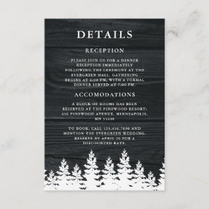 Rustic Wood Fall Autumn Winter Wedding QR Code Enclosure Card