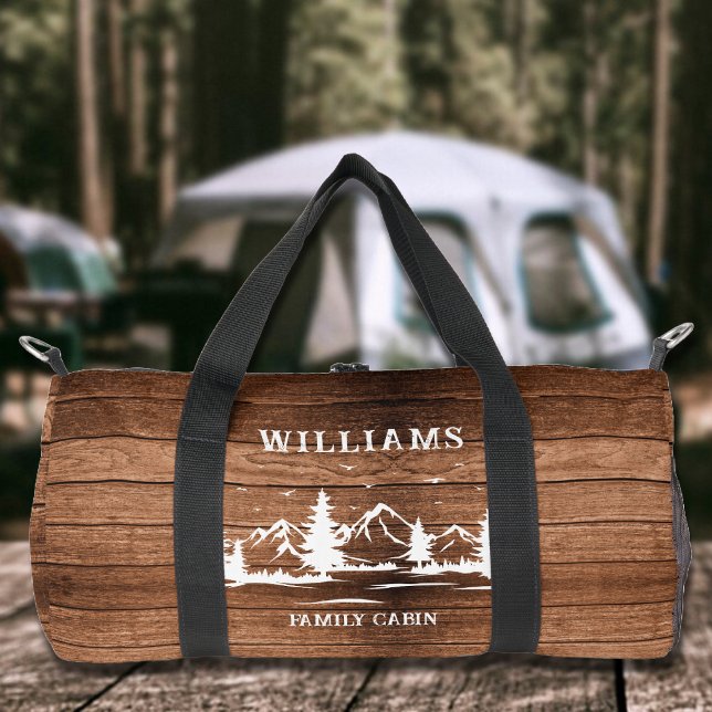 Rustic Wood Family Log Cabin Duffle Bag (Rustic Wood Family Log Cabin Duffle Bag)