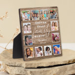 Rustic Wood Family Memories Quote 12 Photo Collage Plaque<br><div class="desc">Create your own photo collage wall clock with 12 of your favourite pictures. The photo frame plaque helps you treasure your special moments and also makes a thoughtful gift for parents, grandparents and friends. The personalizedpicture frame plaque makes it a perfect gift for all occasions. Personalise with family name and...</div>