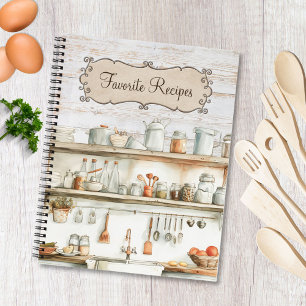 Rustic Wood Farmhouse Kitchen Family Recipe Book
