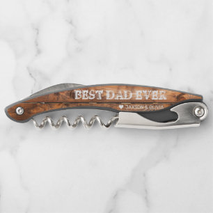 Rustic Wood Father's Day Personalized Corkscrew