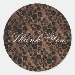 Rustic Wood & Floral Lace Lacy Lingerie Shower Classic Round Sticker