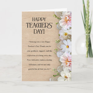 Rustic Wood Floral Teacher’s Day Card