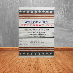 Rustic Wood Fourth of July Independence Day Invitation