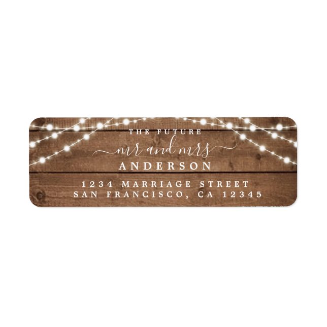 Rustic Wood Future Mr Mrs Return Address (Front)