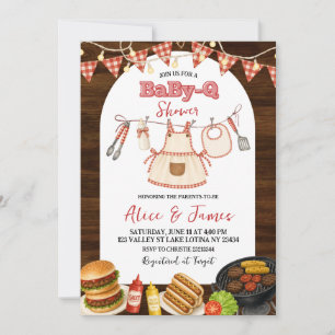 Rustic Wood Girl BabyQ Baby Shower Invitation