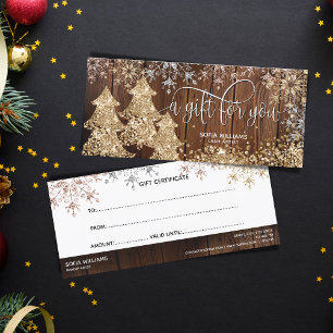 Rustic Wood Glitter Christmas Tree Snowflakes