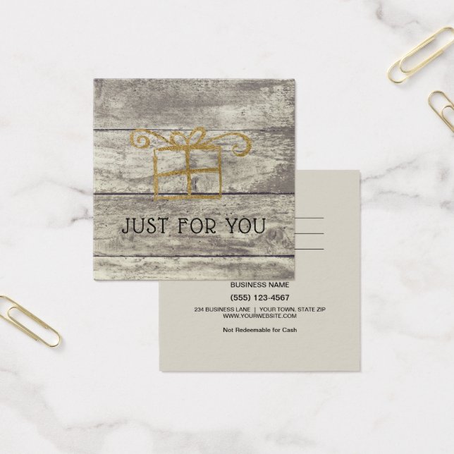 Rustic Wood Gold Gift Card Certificate (Office)