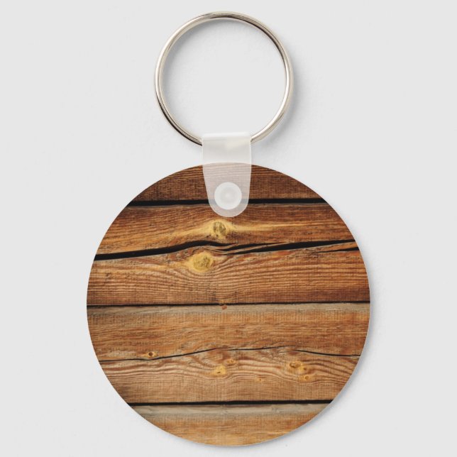 Rustic Wood Grain Boards Design Country Gifts Key Ring (Front)
