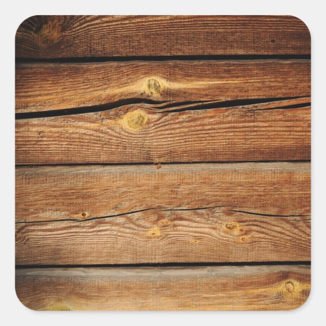 Rustic Wood Grain Boards Design Country Gifts Square Sticker (Front)