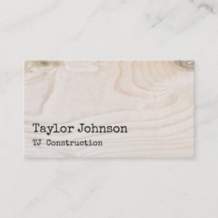 Rustic Wood Grain Construction Work Business Card