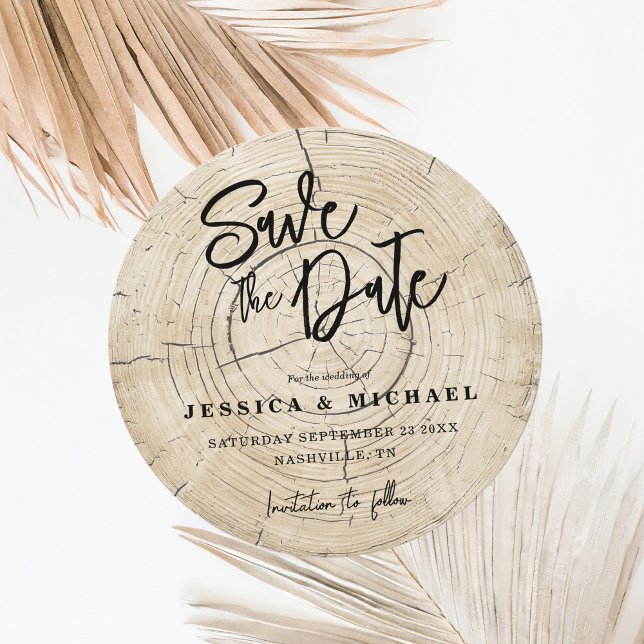 Rustic Wood Grain Country Wedding Save The Date (Creator Uploaded)