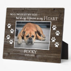 Rustic Wood Grain Family Pet Photo Memorial Plaque