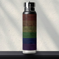 Rustic Wood Grain Gay Pride Rainbow Flag