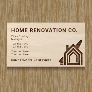 Rustic Wood Grain Home Renovation Master Carpenter Business Card