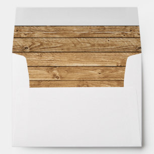 Rustic Wood Grain Lined Envelope