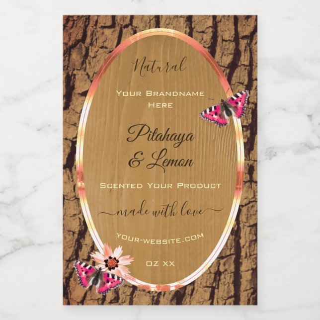 Rustic Wood Grain Natural Tree Bark Product Labels (Single Label)