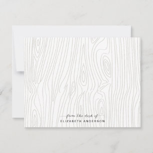 Rustic Wood Grain Personalised Stationery Note Card