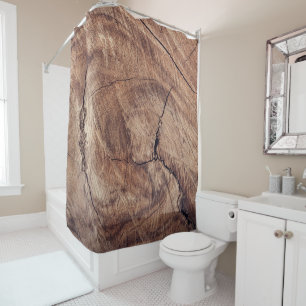 Rustic Wood Grain Texture Design Shower Curtain