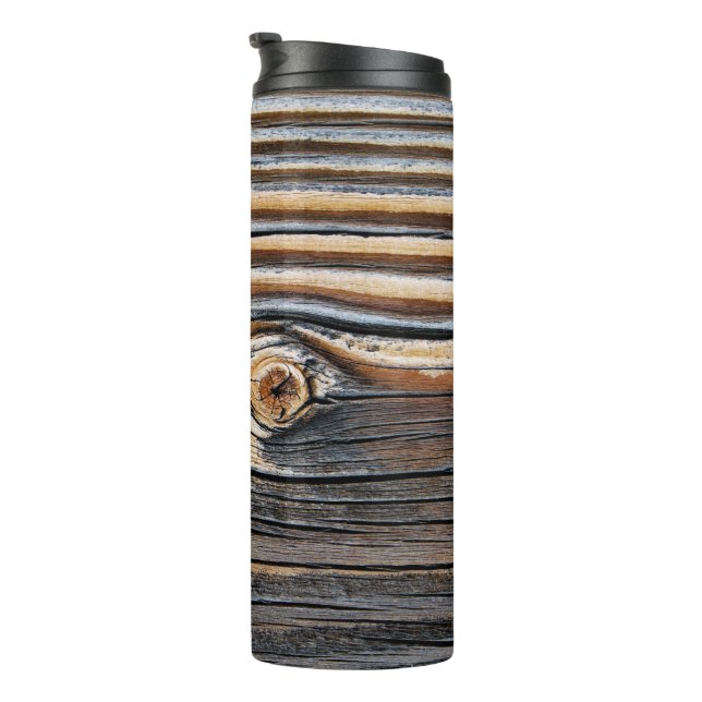 Rustic Wood Grain Thermal Tumbler (Rotated Right)