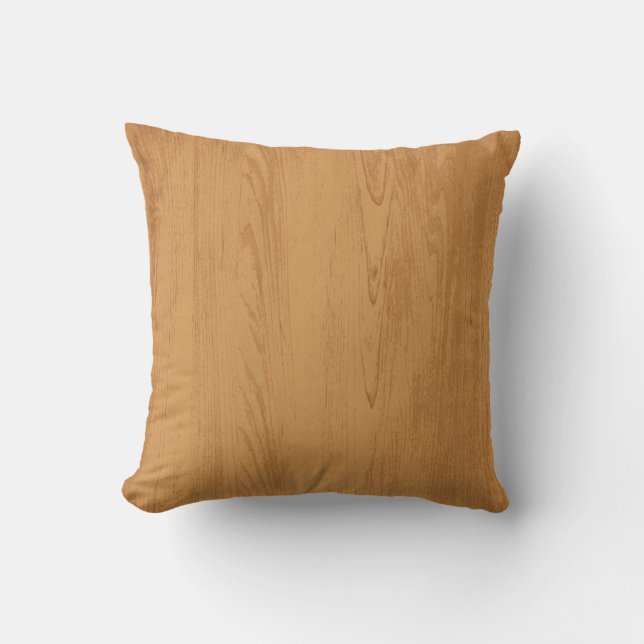 Rustic Wood Grain Throw Pillow (Front)