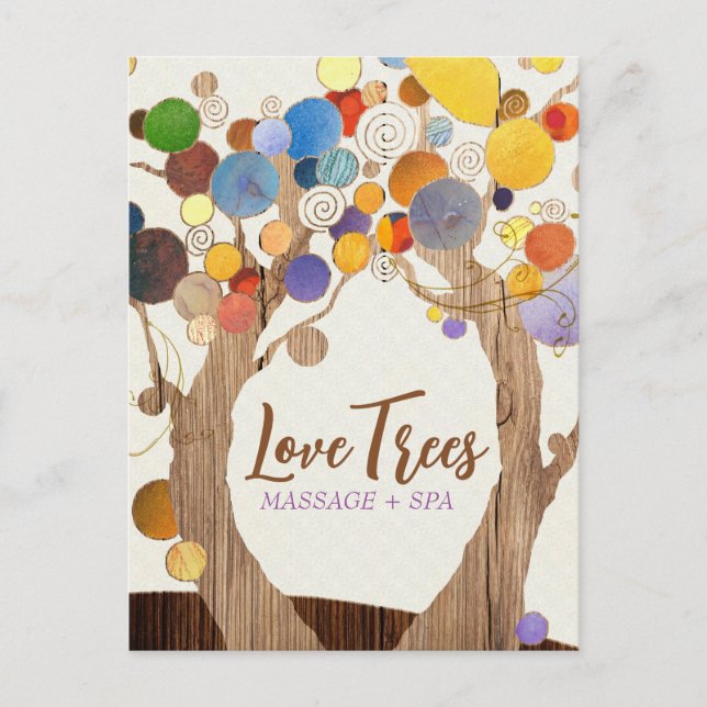 Rustic Wood Grain Trees Business Postcard (Front)