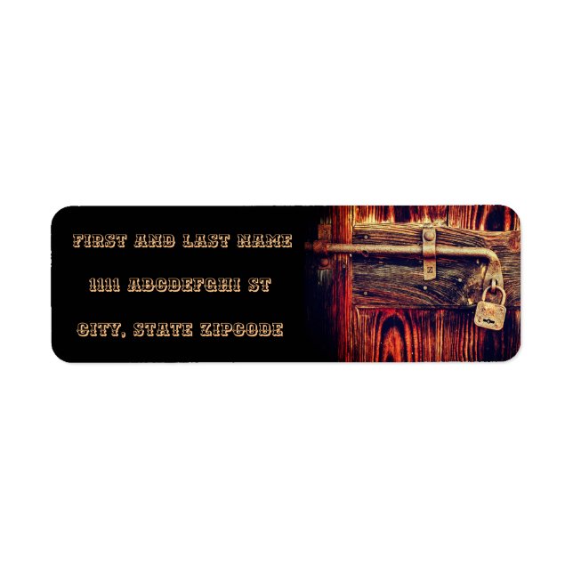 Rustic wood grain with antique brass lock (Front)