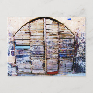 Rustic Wood Greek Door Greece Photography Postcard