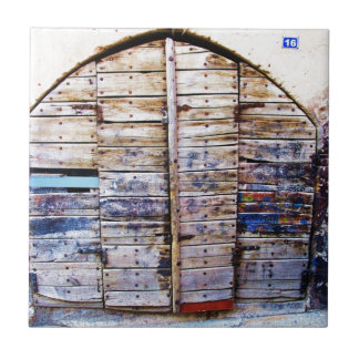 Rustic Wood Greek Door Greece Photography Tile