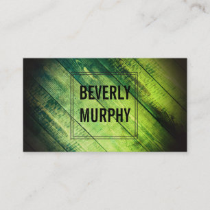 Rustic Wood Green with Embellishment and Vignette Business Card