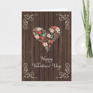 Rustic Wood Happy Valentine's Day Card