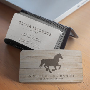 Rustic Wood Horse Equestrian Centre  Business Card